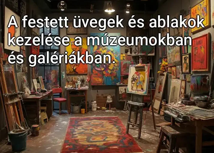 A festett üvegek és ablakok kezelése a múzeumokban és galériákban.