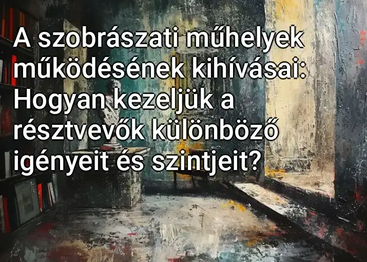 A szobrászati műhelyek működésének kihívásai: Hogyan kezeljük a résztvevők különböző igényeit és szintjeit?