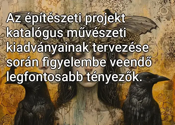 Az építészeti projekt katalógus művészeti kiadványainak tervezése során figyelembe veendő legfontosabb tényezők.