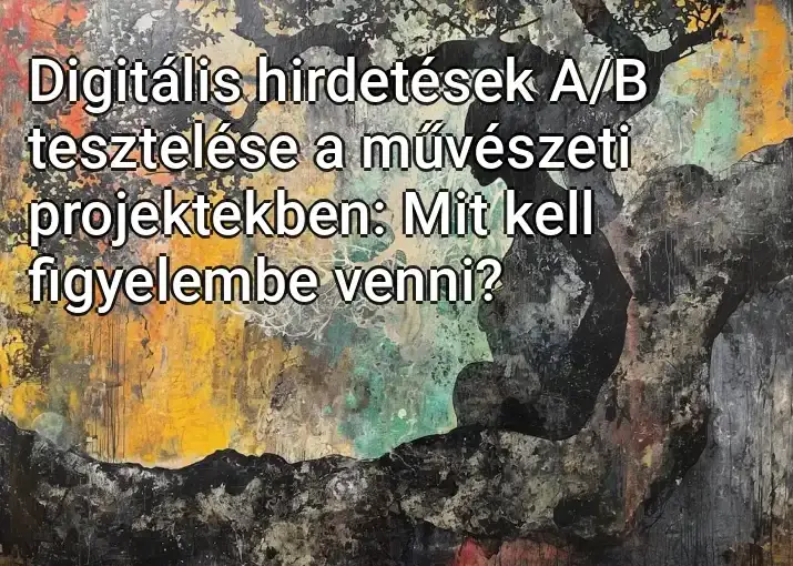 Digitális hirdetések A/B tesztelése a művészeti projektekben: Mit kell figyelembe venni?