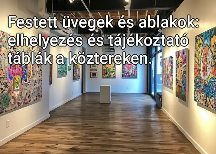 Festett üvegek és ablakok: elhelyezés és tájékoztató táblák a köztereken.