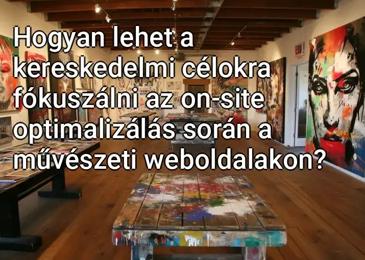 Hogyan lehet a kereskedelmi célokra fókuszálni az on-site optimalizálás során a művészeti weboldalakon?