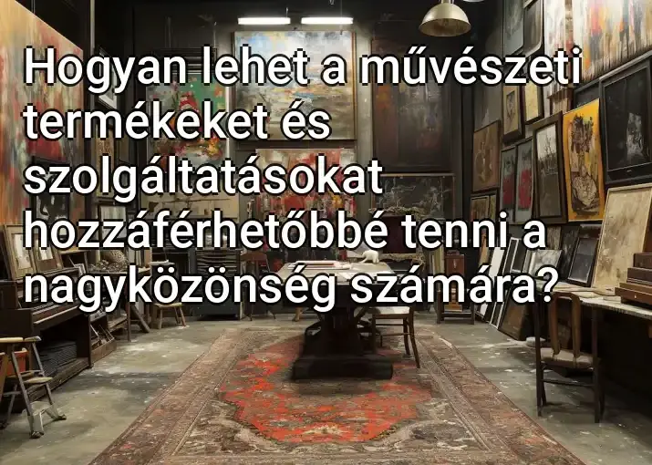 Hogyan lehet a művészeti termékeket és szolgáltatásokat hozzáférhetőbbé tenni a nagyközönség számára?