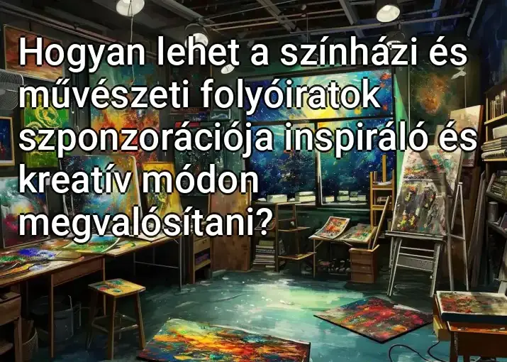 Hogyan lehet a színházi és művészeti folyóiratok szponzorációja inspiráló és kreatív módon megvalósítani?