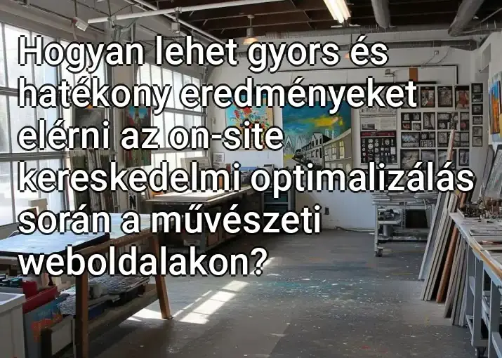 Hogyan lehet gyors és hatékony eredményeket elérni az on-site kereskedelmi optimalizálás során a művészeti weboldalakon?