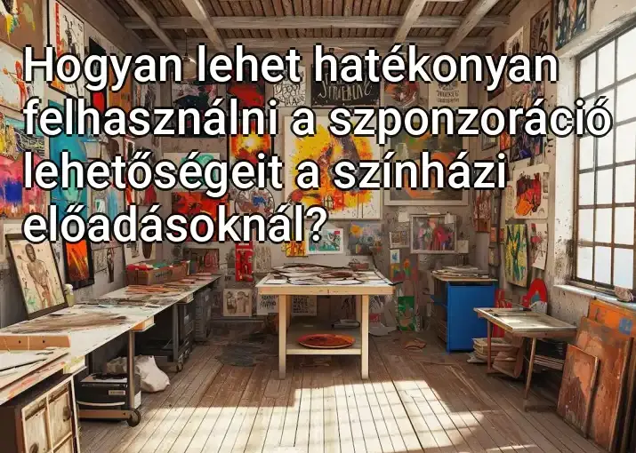 Hogyan lehet hatékonyan felhasználni a szponzoráció lehetőségeit a színházi előadásoknál?