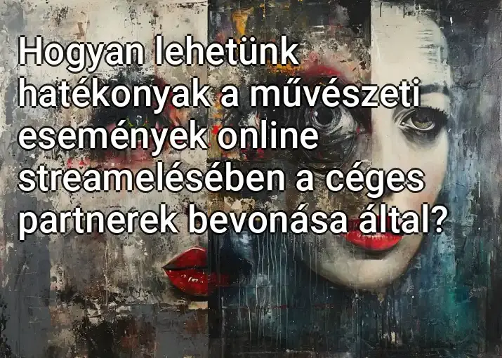 Hogyan lehetünk hatékonyak a művészeti események online streamelésében a céges partnerek bevonása által?