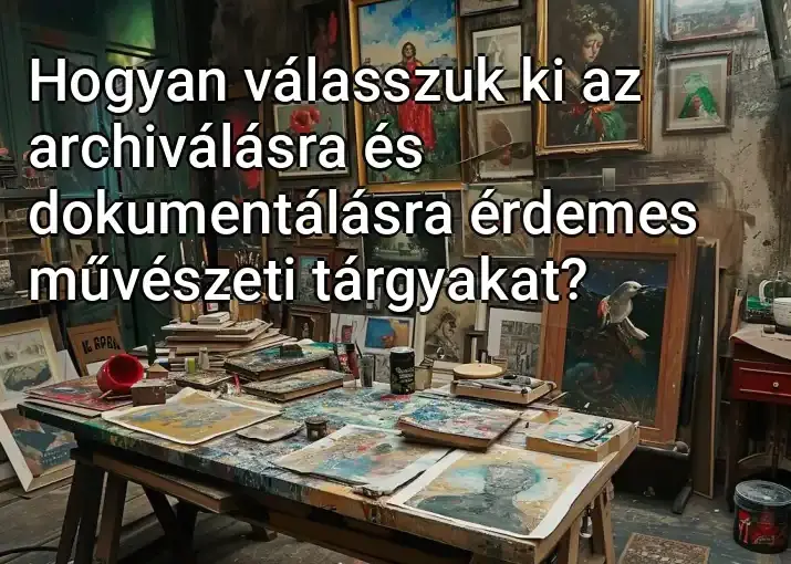 Hogyan válasszuk ki az archiválásra és dokumentálásra érdemes művészeti tárgyakat?