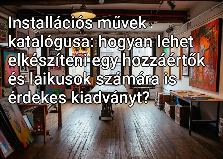 Installációs művek katalógusa: hogyan lehet elkészíteni egy hozzáértők és laikusok számára is érdekes kiadványt?