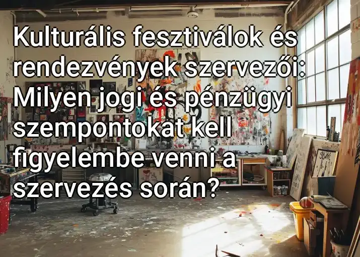 Kulturális fesztiválok és rendezvények szervezői: Milyen jogi és pénzügyi szempontokat kell figyelembe venni a szervezés során?