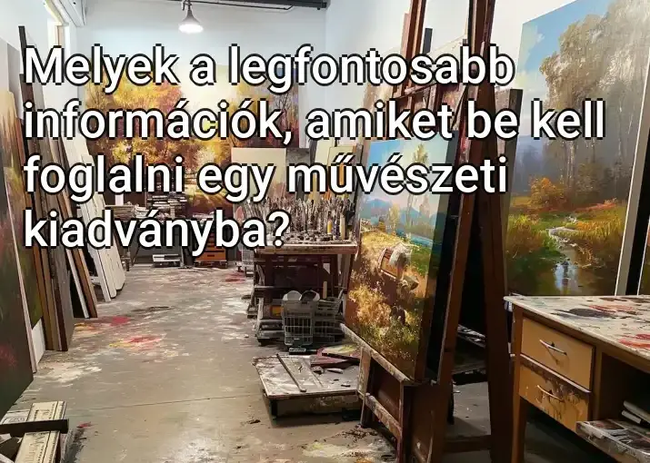 Melyek a legfontosabb információk, amiket be kell foglalni egy művészeti kiadványba?