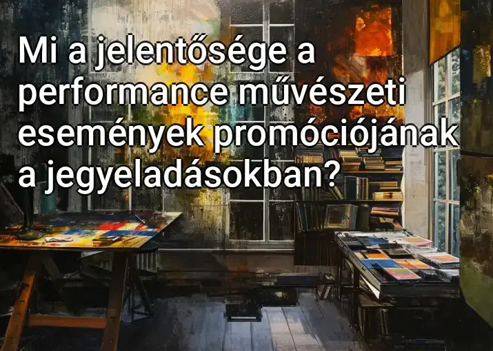 Mi a jelentősége a performance művészeti események promóciójának a jegyeladásokban?