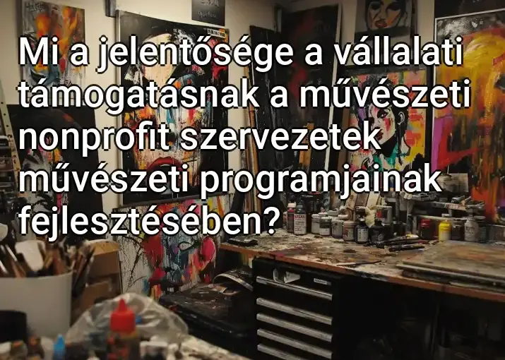 Mi a jelentősége a vállalati támogatásnak a művészeti nonprofit szervezetek művészeti programjainak fejlesztésében?