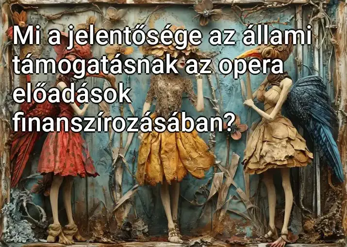 Mi a jelentősége az állami támogatásnak az opera előadások finanszírozásában?