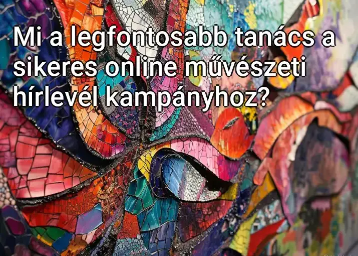 Mi a legfontosabb tanács a sikeres online művészeti hírlevél kampányhoz?