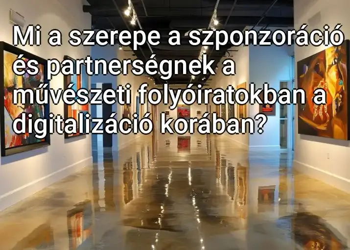 Mi a szerepe a szponzoráció és partnerségnek a művészeti folyóiratokban a digitalizáció korában?