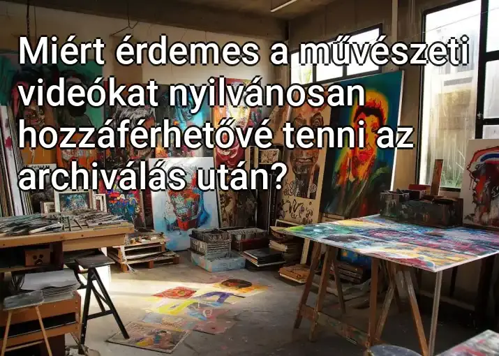 Miért érdemes a művészeti videókat nyilvánosan hozzáférhetővé tenni az archiválás után?