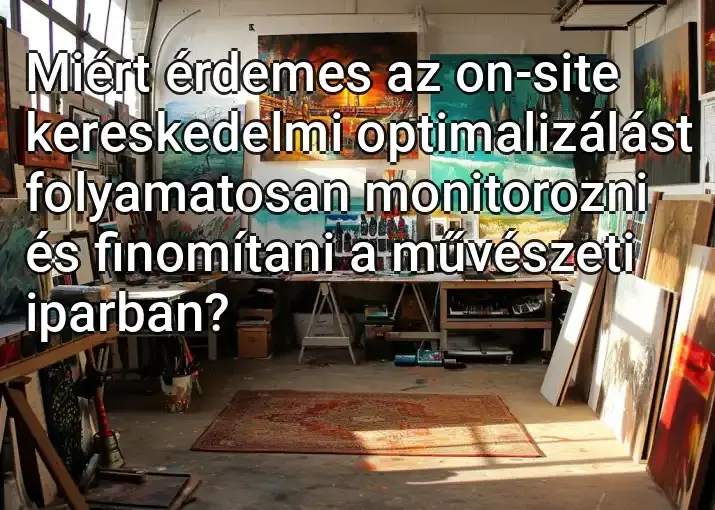 Miért érdemes az on-site kereskedelmi optimalizálást folyamatosan monitorozni és finomítani a művészeti iparban?