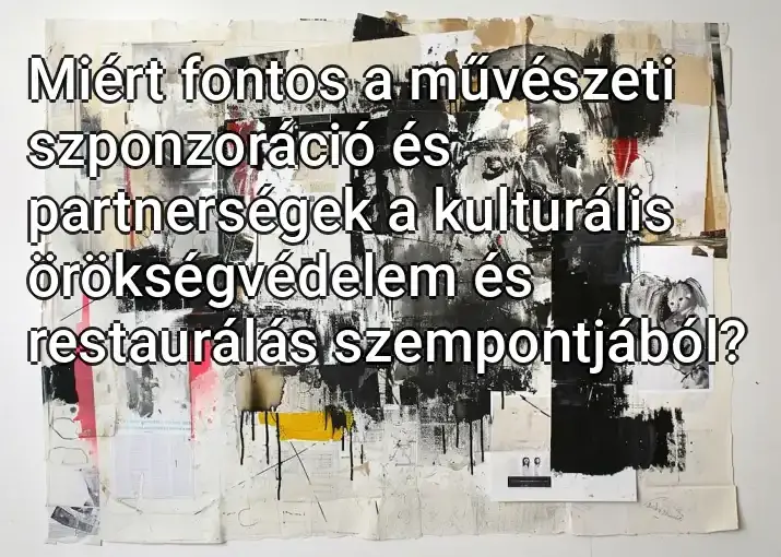 Miért fontos a művészeti szponzoráció és partnerségek a kulturális örökségvédelem és restaurálás szempontjából?