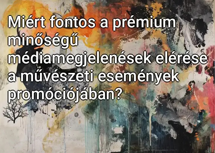 Miért fontos a prémium minőségű médiamegjelenések elérése a művészeti események promóciójában?