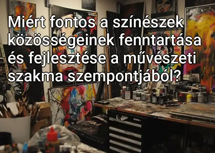 Miért fontos a színészek közösségeinek fenntartása és fejlesztése a művészeti szakma szempontjából?