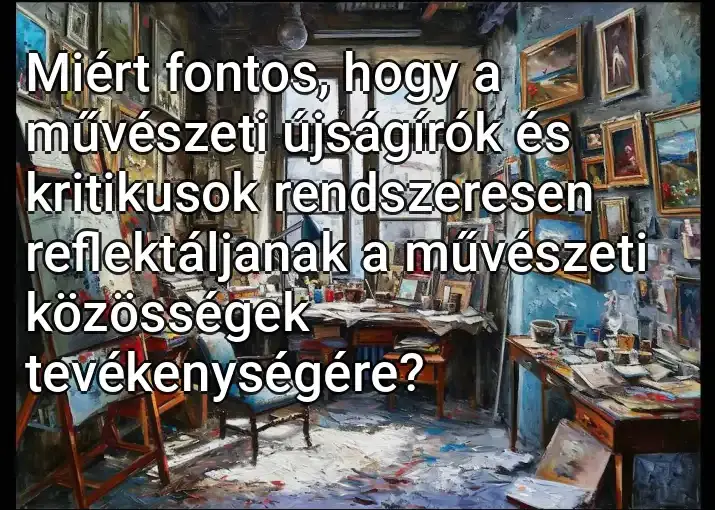 Miért fontos, hogy a művészeti újságírók és kritikusok rendszeresen reflektáljanak a művészeti közösségek tevékenységére?