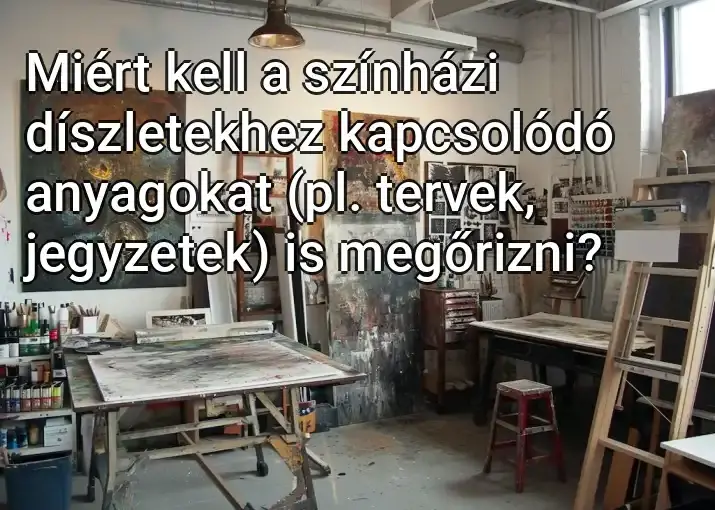 Miért kell a színházi díszletekhez kapcsolódó anyagokat (pl. tervek, jegyzetek) is megőrizni?