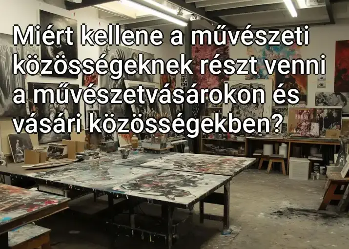 Miért kellene a művészeti közösségeknek részt venni a művészetvásárokon és vásári közösségekben?