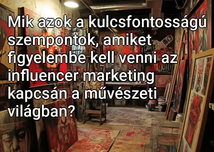 Mik azok a kulcsfontosságú szempontok, amiket figyelembe kell venni az influencer marketing kapcsán a művészeti világban?