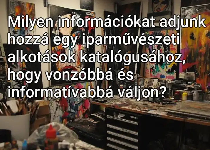 Milyen információkat adjunk hozzá egy iparművészeti alkotások katalógusához, hogy vonzóbbá és informatívabbá váljon?