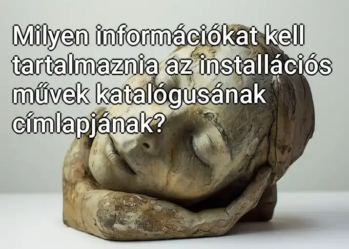 Milyen információkat kell tartalmaznia az installációs művek katalógusának címlapjának?