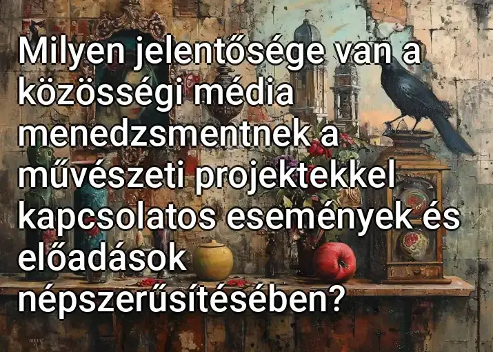 Milyen jelentősége van a közösségi média menedzsmentnek a művészeti projektekkel kapcsolatos események és előadások népszerűsítésében?