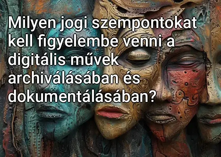 Milyen jogi szempontokat kell figyelembe venni a digitális művek archiválásában és dokumentálásában?