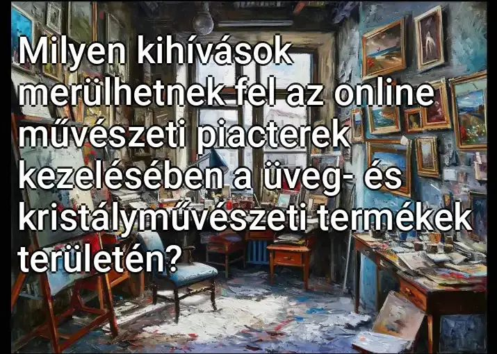 Milyen kihívások merülhetnek fel az online művészeti piacterek kezelésében a üveg- és kristályművészeti termékek területén?