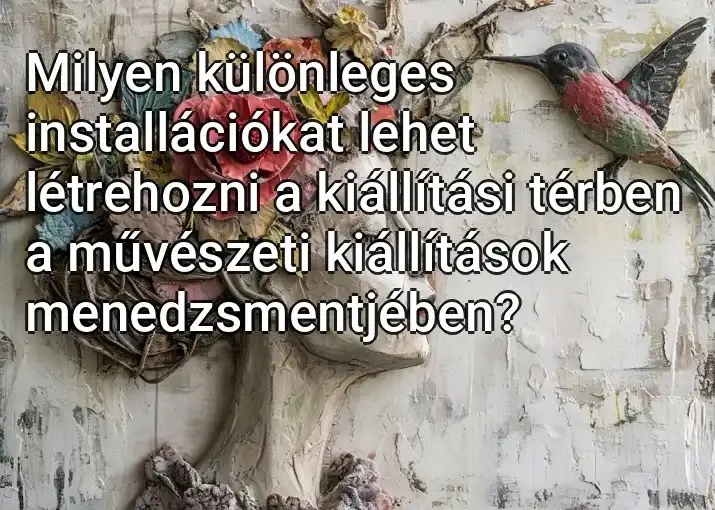 Milyen különleges installációkat lehet létrehozni a kiállítási térben a művészeti kiállítások menedzsmentjében?