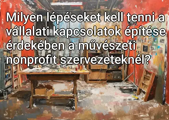 Milyen lépéseket kell tenni a vállalati kapcsolatok építése érdekében a művészeti nonprofit szervezeteknél?