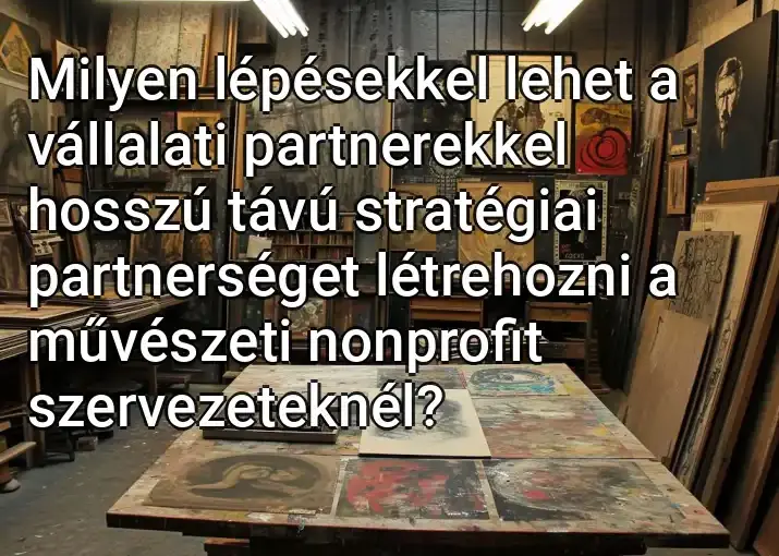 Milyen lépésekkel lehet a vállalati partnerekkel hosszú távú stratégiai partnerséget létrehozni a művészeti nonprofit szervezeteknél?