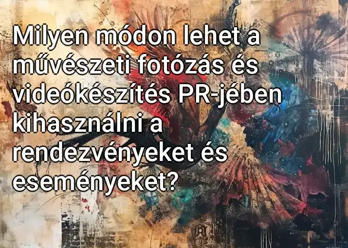 Milyen módon lehet a művészeti fotózás és videókészítés PR-jében kihasználni a rendezvényeket és eseményeket?