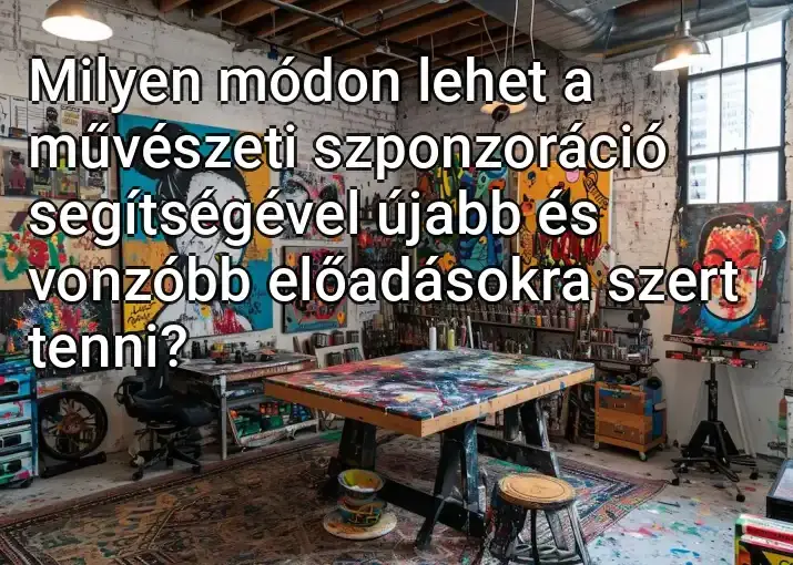 Milyen módon lehet a művészeti szponzoráció segítségével újabb és vonzóbb előadásokra szert tenni?