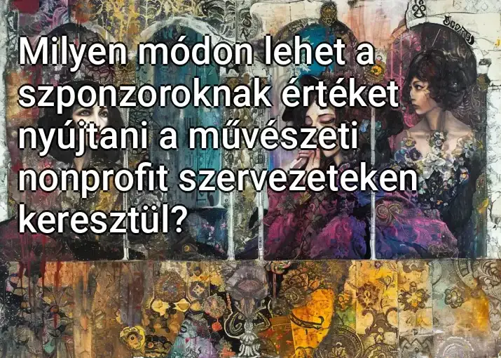 Milyen módon lehet a szponzoroknak értéket nyújtani a művészeti nonprofit szervezeteken keresztül?