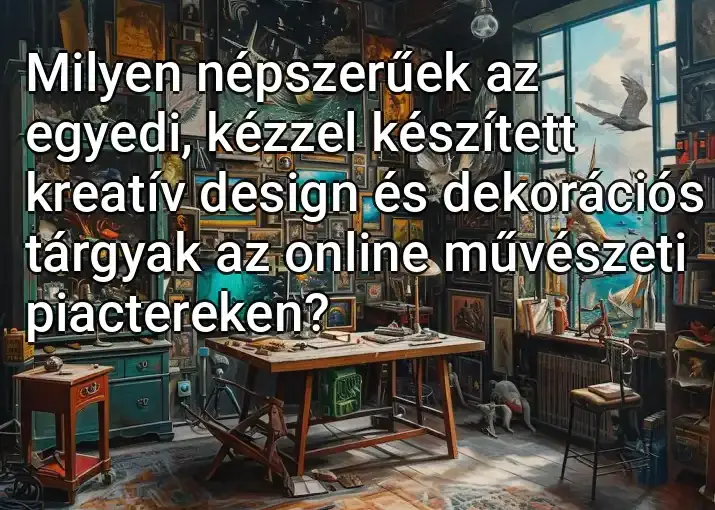 Milyen népszerűek az egyedi, kézzel készített kreatív design és dekorációs tárgyak az online művészeti piactereken?