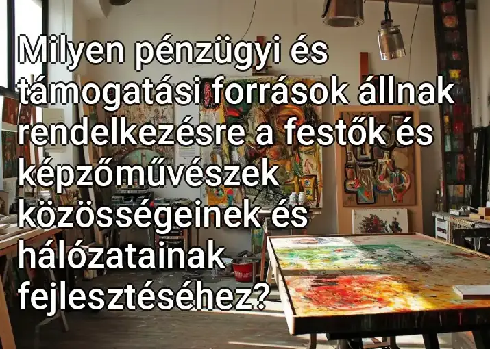 Milyen pénzügyi és támogatási források állnak rendelkezésre a festők és képzőművészek közösségeinek és hálózatainak fejlesztéséhez?