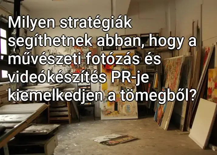 Milyen stratégiák segíthetnek abban, hogy a művészeti fotózás és videókészítés PR-je kiemelkedjen a tömegből?