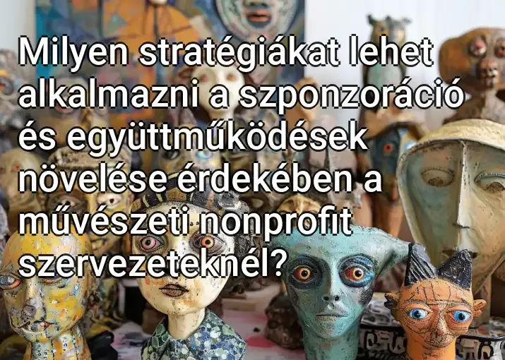 Milyen stratégiákat lehet alkalmazni a szponzoráció és együttműködések növelése érdekében a művészeti nonprofit szervezeteknél?