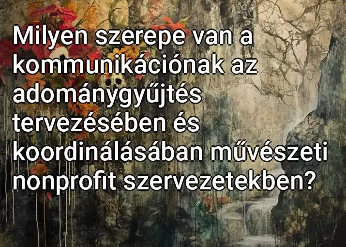 Milyen szerepe van a kommunikációnak az adománygyűjtés tervezésében és koordinálásában művészeti nonprofit szervezetekben?