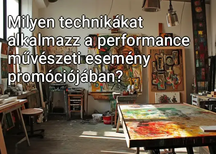 Milyen technikákat alkalmazz a performance művészeti esemény promóciójában?