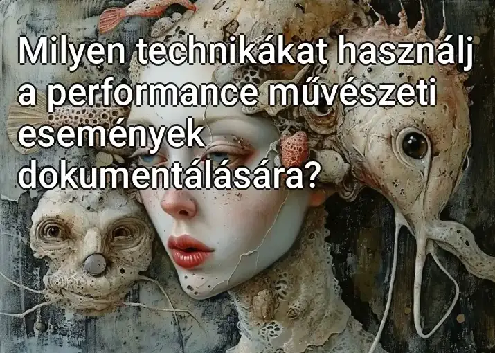 Milyen technikákat használj a performance művészeti események dokumentálására?