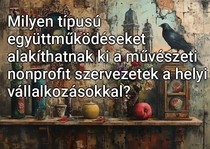 Milyen típusú együttműködéseket alakíthatnak ki a művészeti nonprofit szervezetek a helyi vállalkozásokkal?