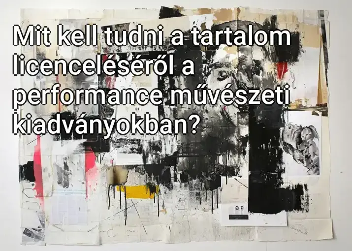 Mit kell tudni a tartalom licenceléséről a performance művészeti kiadványokban?