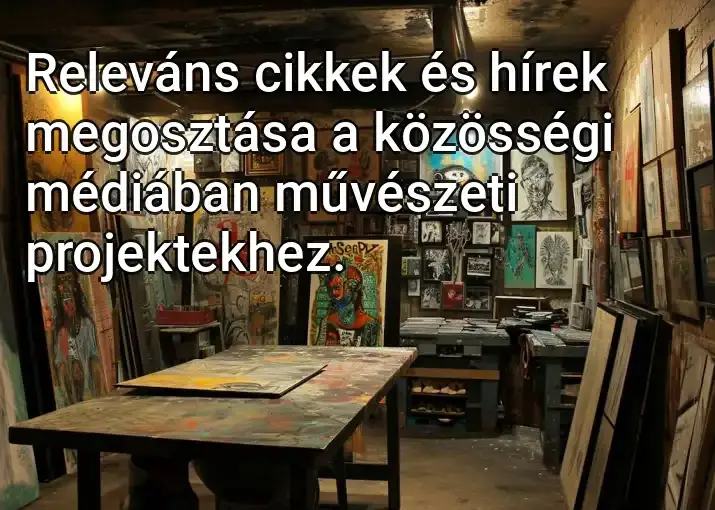 Releváns cikkek és hírek megosztása a közösségi médiában művészeti projektekhez.